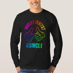 Weltweit bester Guncle Regenbogenfarben DISTRESSED T-Shirt