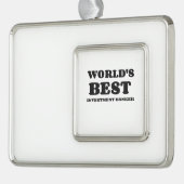 WELTWEIT BESTER INVESTITIONSBANKER Rahmen-Ornament SILBER (Links)