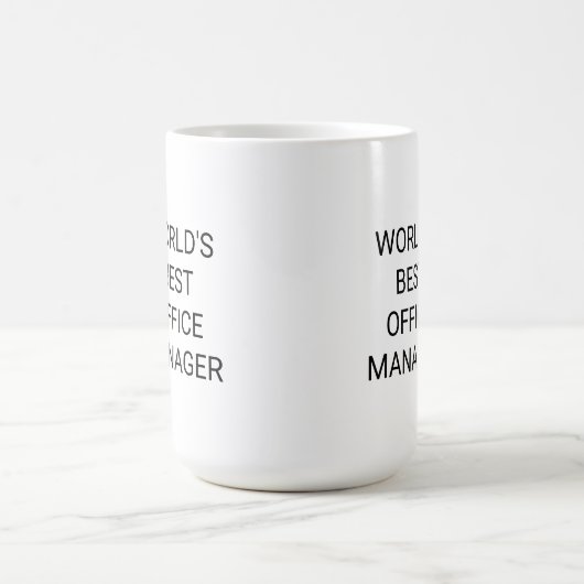 Weltweit Bester Office Manager Monochrome Kaffeetasse (Mittel)