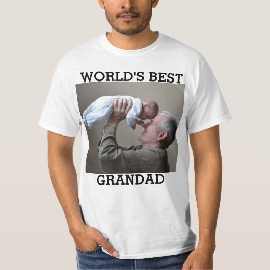 WELTWEIT BESTES GRANDAD Custom Foto Erstellen Sie  T-Shirt (Vorderseite)