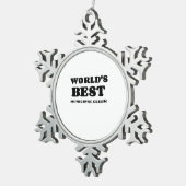 WELTWEIT BESTES MUNICIPALES CLERK SCHNEEFLOCKEN Zinn-Ornament (Rechts)