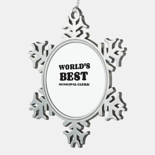 WELTWEIT BESTES MUNICIPALES CLERK SCHNEEFLOCKEN Zinn-Ornament (Rechts)