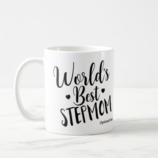 WELTWEIT BESTES STEPMOM - Personalisierte Angewohn Kaffeetasse (Links)