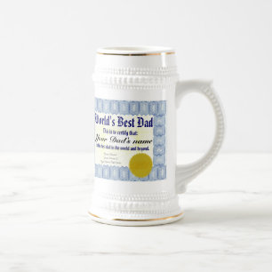 Weltweit Bestes Vater-Zertifikat Beer Stein Tasse