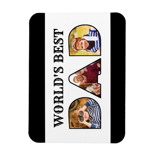 Weltweit bestes Vater-Zitat 3 - FotoCollage Magnet (Vertikal)