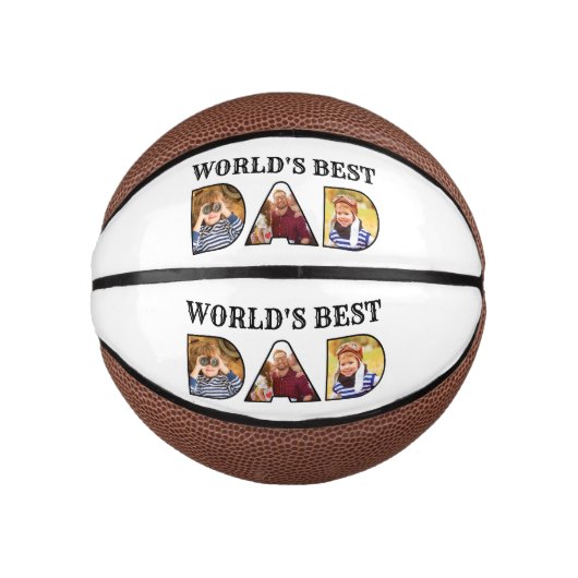 Weltweit bestes Vater-Zitat 3 - FotoCollage Mini Basketball (Vorderseite)