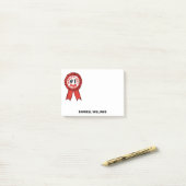 Weltweit bestes Vater Zitat Red Ribbon 4x3 Post-it Klebezettel (Auf Schreibtisch)