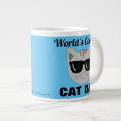 Weltweit Coolste CAT-VATER-Sonnenbrillen-Katze Jumbo-Tasse (Vorderseite Rechts)