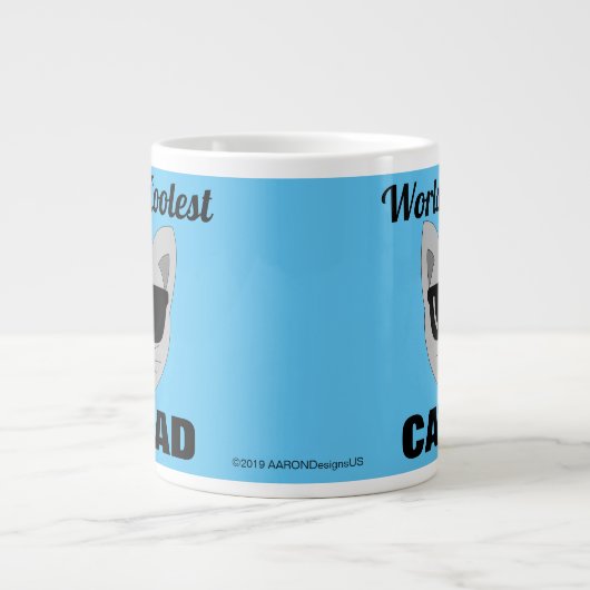 Weltweit Coolste CAT-VATER-Sonnenbrillen-Katze Jumbo-Tasse (Vorderseite)