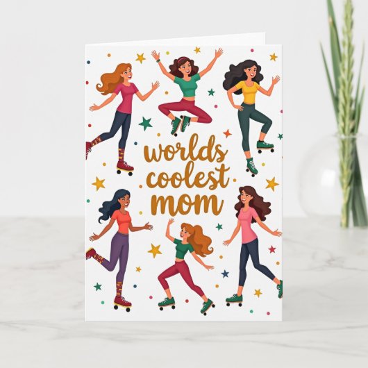 Weltweit coolste Mutter-Rollschuh-Karte Karte (Vorderseite)