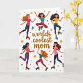 Weltweit coolste Mutter-Rollschuh-Karte Karte (Gelbe Blume)