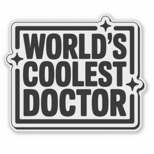 Weltweit Coolster Doctor Monochrome Sticker (Vorderseite)