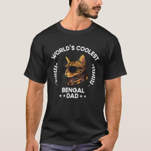 Weltweit coolster Hund Papa Männer Bengal Katze T-Shirt