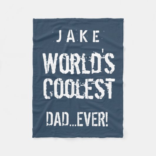 Weltweit Coolster VATER Blue and White Stars J02Z Fleecedecke (Vorderseite)