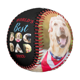 Weltweit das beste Dog Vater Zitat Foto Collage Bl Baseball