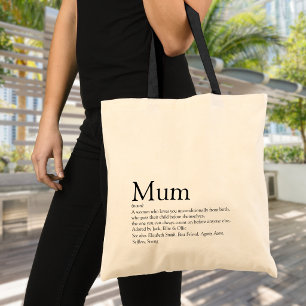 Weltweit das beste Mum Definition Zitat der Modern Tragetasche