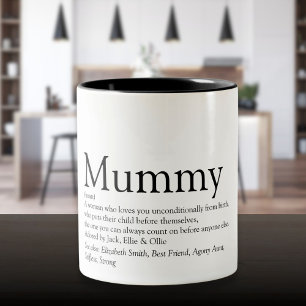 Weltweit das beste Mummy Definition-Zitat Zweifarbige Tasse