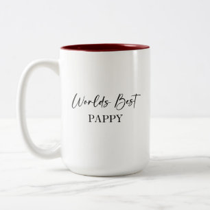 Weltweit das beste Pappy und am liebsten personali Zweifarbige Tasse