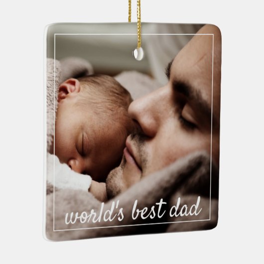 Weltweit das beste Vater-Foto Keramikornament (Rechts)