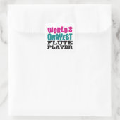Weltweit der beste Flute-Player Quadratischer Aufkleber (Tasche)