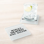 Weltweit der beste Golf-Vater für die Festplatte Glasuntersetzer (Schrägansicht)