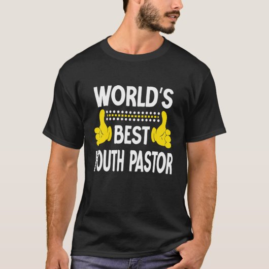 Weltweit der beste junge Pastor Job Titel Beruf Si T-Shirt (Vorderseite)