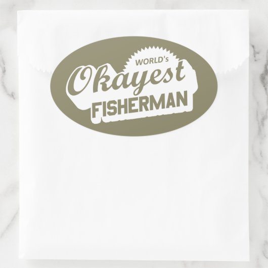 Weltweit der gute Fischer Ovaler Aufkleber (Tasche)