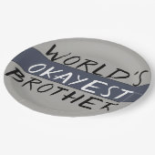 Weltweit der richtige Bruder Funny Pappteller (Schrägansicht)