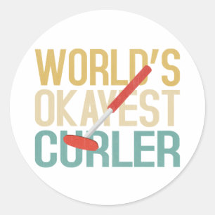 Weltweit der richtige Curler-Sticker Runder Aufkleber