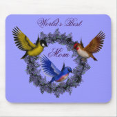 Weltweit die beste Vogelwelt-Blume Wreath Mousepad (Vorne)