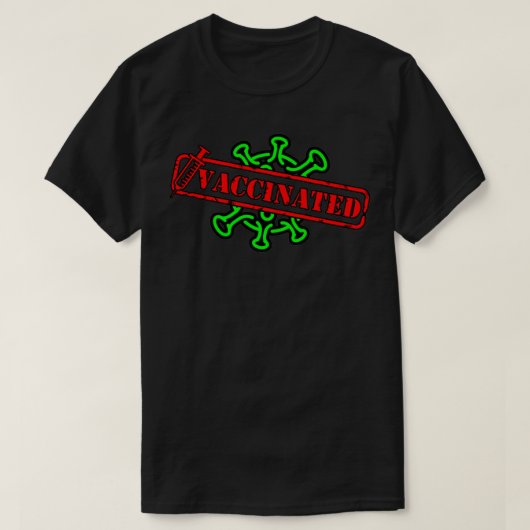 Weltweit geimpft, schwarz, klein T-Shirt (Design vorne)