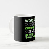 Weltweit gerade ein Computerwissenschaftlermädchen Kaffeetasse (Vorderseite Links)