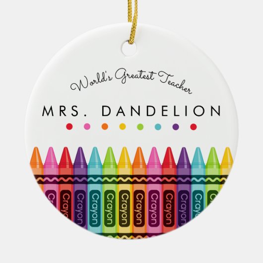 WELTWEIT GRÖSSTE LEHRERIN Elementarlehrergeschenk Keramik Ornament (Vorne)