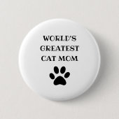 Weltweit größter Katzentext-Mama Personalisiert Button (Vorderseite)
