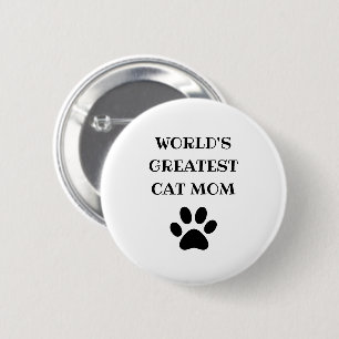 Weltweit größter Katzentext-Mama Personalisiert Button