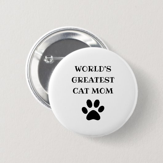 Weltweit größter Katzentext-Mama Personalisiert Button (Vorne & Hinten)