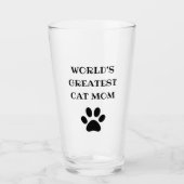 Weltweit größter Katzentext-Mama Personalisiert Glas (Vorderseite)