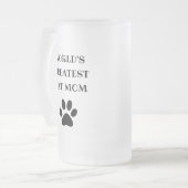 Weltweit größter Katzentext-Mama Personalisiert Mattglas Bierglas (Vorderseite Links)
