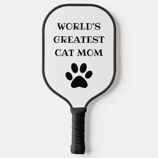 Weltweit größter Katzentext-Mama Personalisiert Pickleball Schläger (Rückseite)