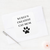 Weltweit größter Katzentext-Mama Personalisiert Quadratischer Aufkleber (Umschlag)