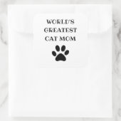 Weltweit größter Katzentext-Mama Personalisiert Quadratischer Aufkleber (Tasche)