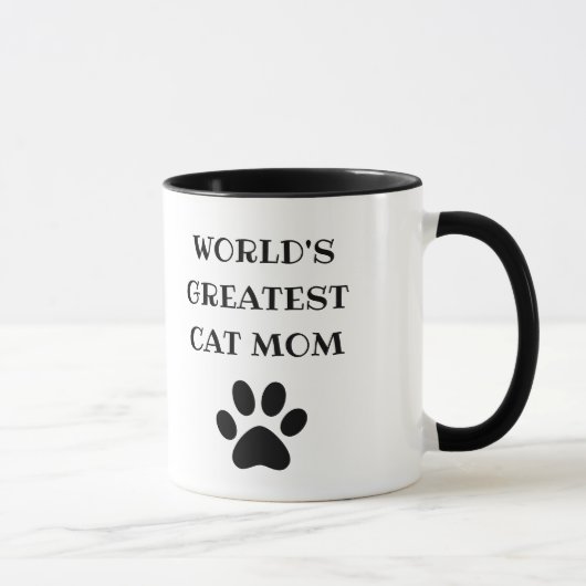 Weltweit größter Katzentext-Mama Personalisiert Tasse (Rechts)
