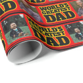 Weltweit größter Vater Rot fügen Sie Ihre eigenen Geschenkpapier (Rolleneckpunkt)
