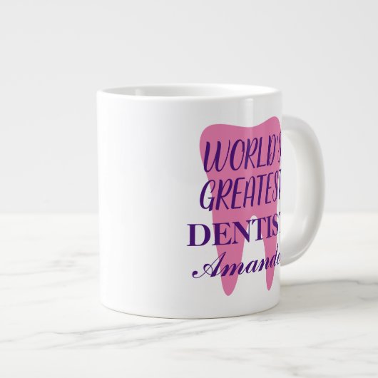 Weltweit größter Zahnarzt für große Jumbo-Tasse (Vorderseite Rechts)