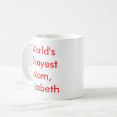 Weltweit gute Mama Personalisiert Kaffeetasse (Vorderseite Links)
