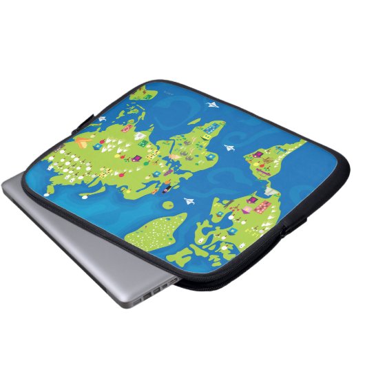 Weltweit Laptopschutzhülle (Vorne Knopf)