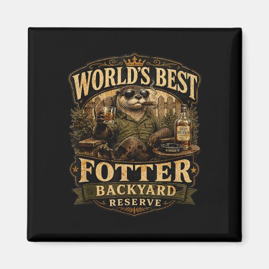 Weltweit lustiger Otter Hinterhof-Vater-Pun Magnet (Vorne)