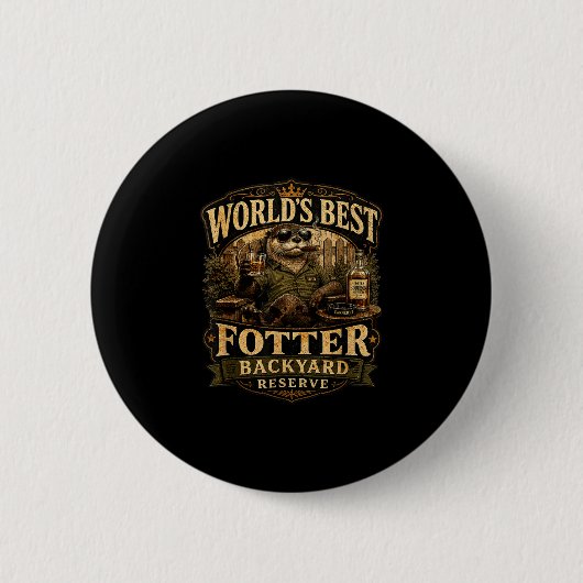 Weltweit lustigster Otter Hinterhof-Vater Wortspie Button (Vorderseite)