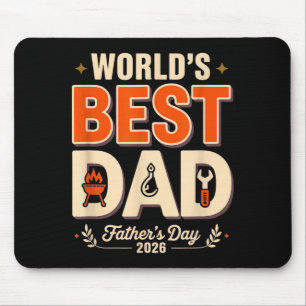 Weltweit Papa Grillmeister lustiger BBQ Humor Väte Mousepad