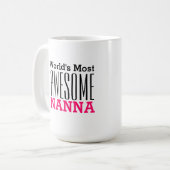Weltweit PHANTASTISCHSTE NANNA-Text-Design Kaffeetasse (Vorderseite Links)